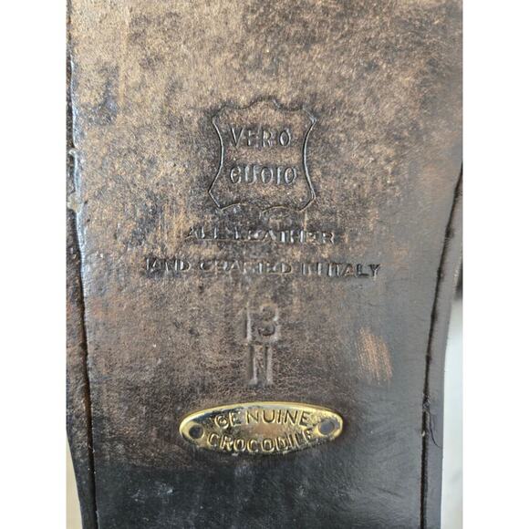 ZELLI Black Crocodile Horsebit Men’s Loafers Shoes Size 13 - Picture 8 of 8